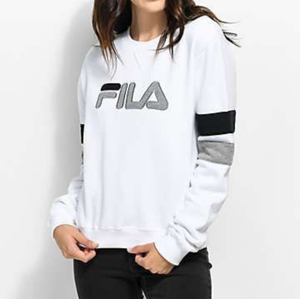 FILA Womens Natalie Pullover Crewneck Sweatshirt Color Name White S